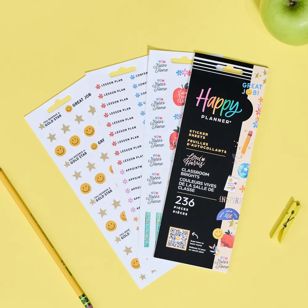 Happy Planner Classroom Brights stickers maîtresse 236