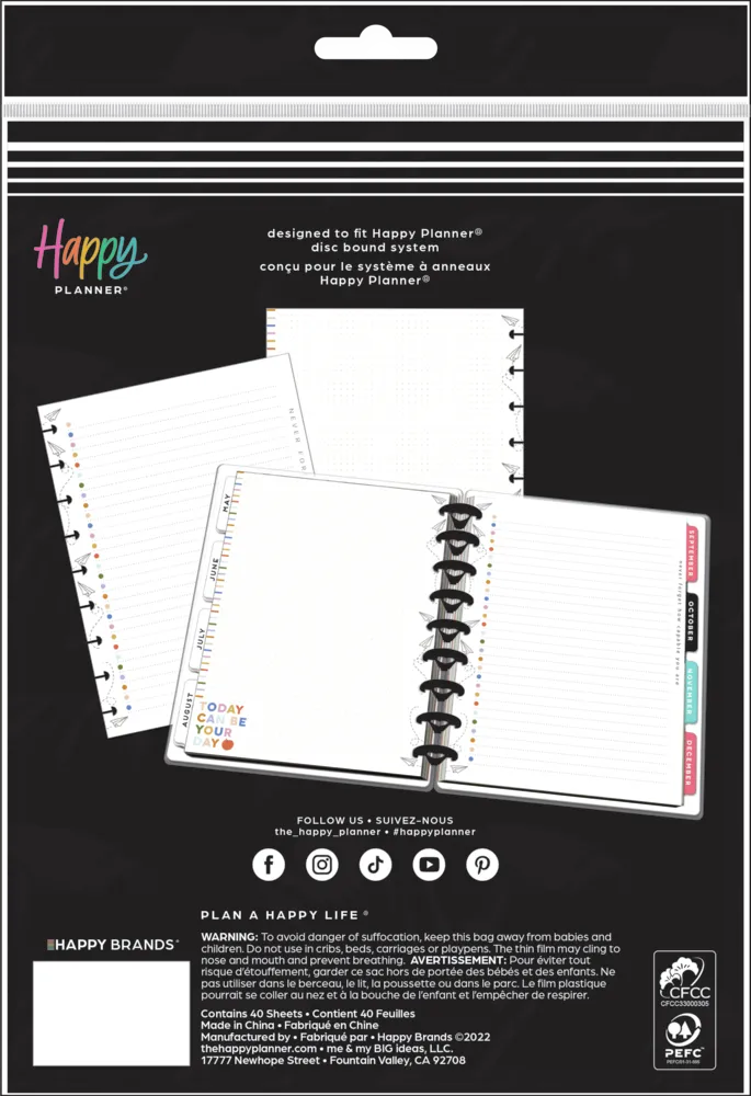 Happy Planner Teacher Notes Classic recharge 40 feuilles bullet