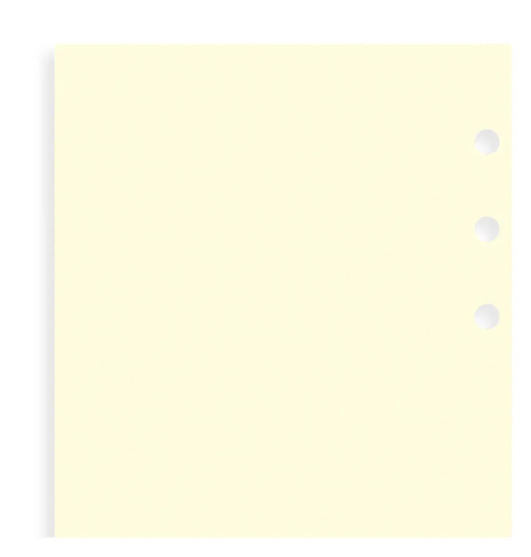 Filofax feuilles unies crème Personal 30 feuilles
