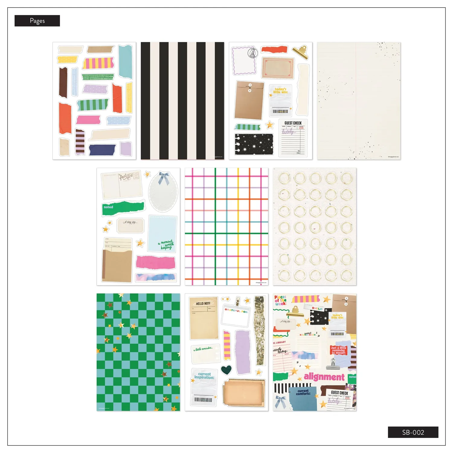 Happy Planner Collage Papers carnet stickers folio A5