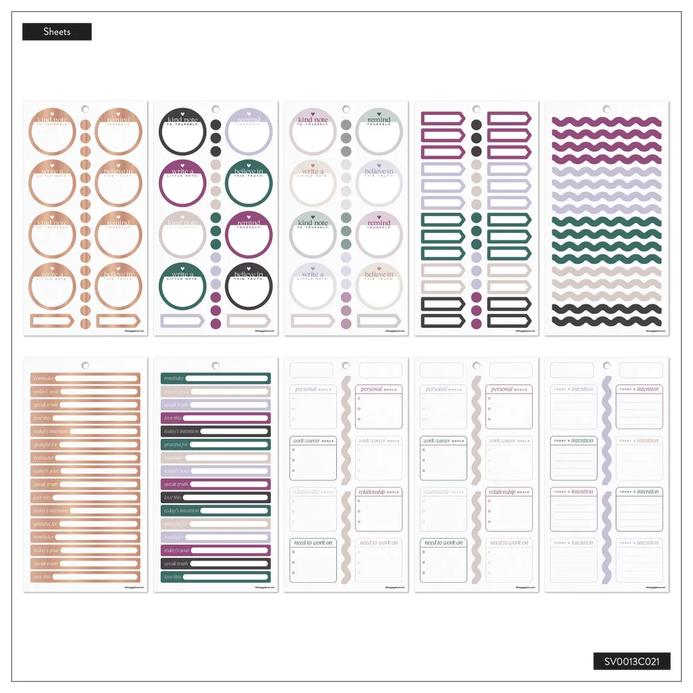 Happy Planner Reflect & Grow stickers classic 997 bien-être