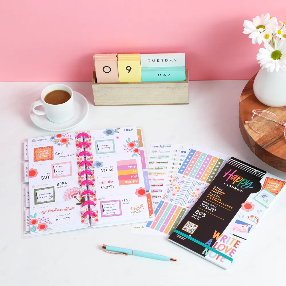 Happy Planner Mail Call stickers 893 motifs 30 planches