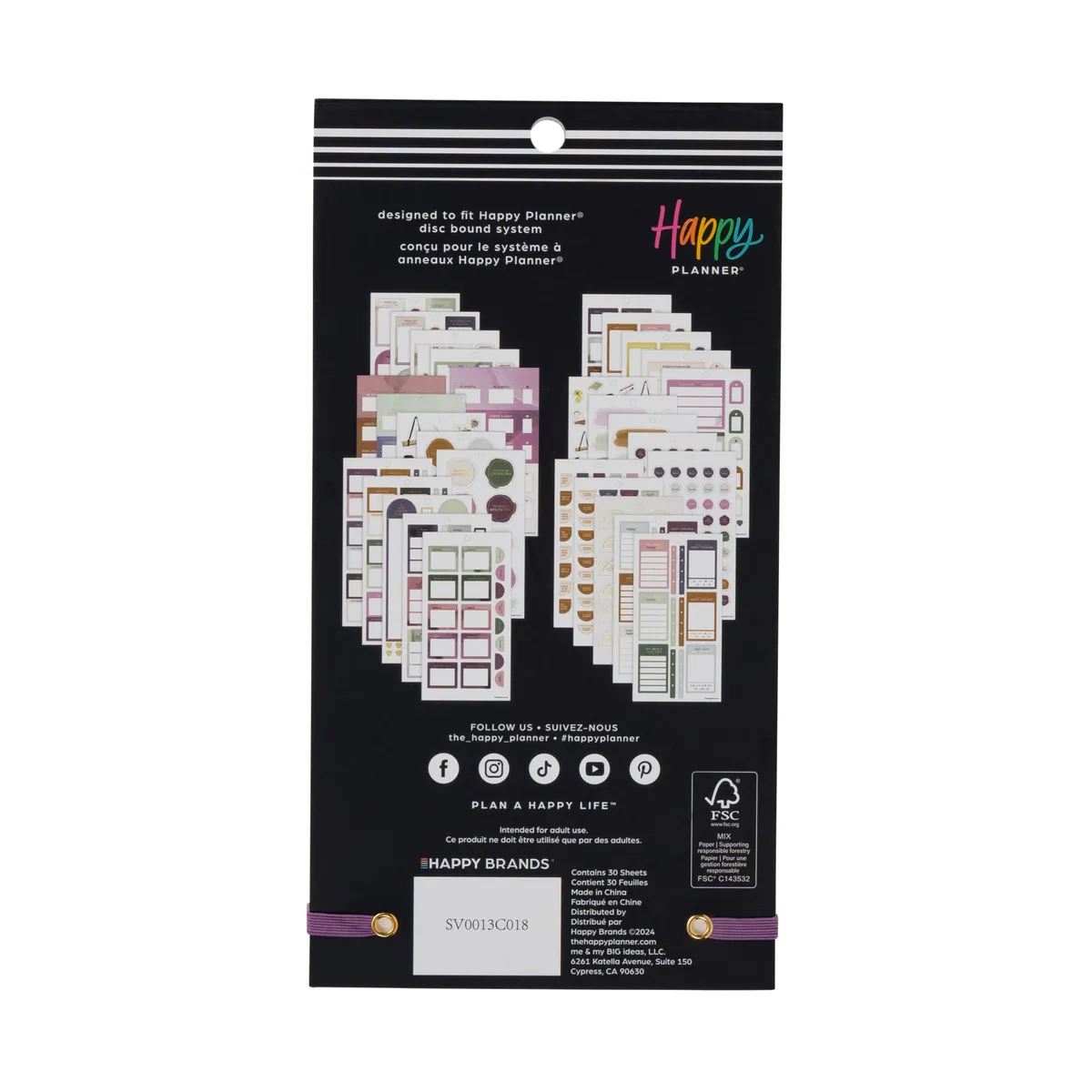 Happy Planner Wellness Prompts Classic stickers 596 bien-être