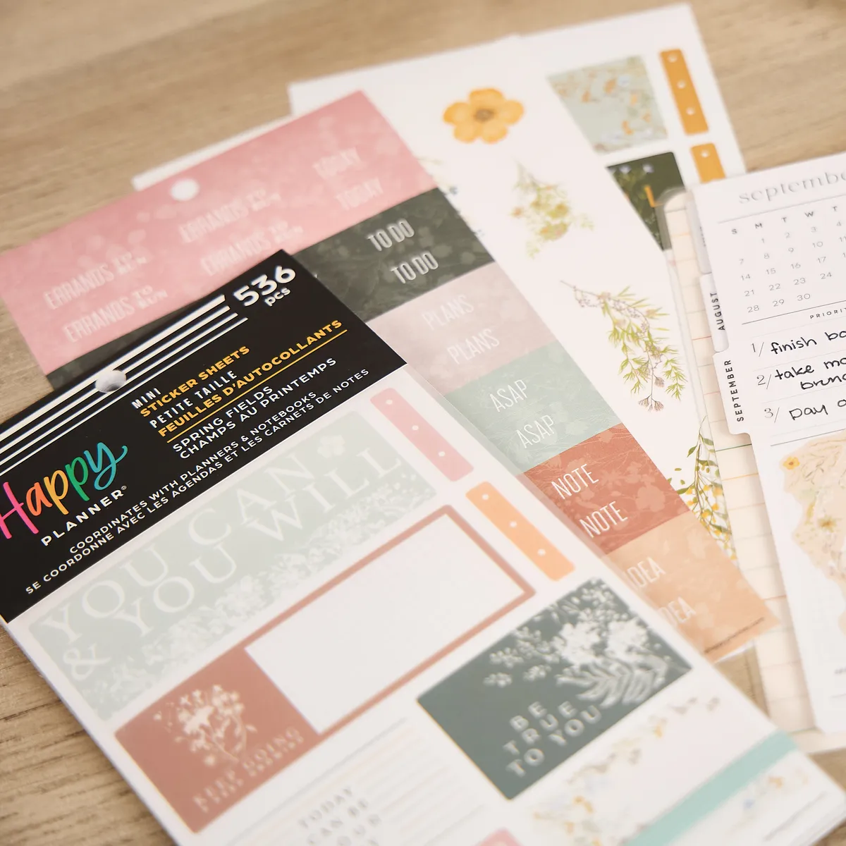 Happy Planner Spring Fields Mini carnet stickers fleurs 536