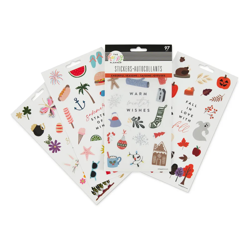 Me & my big ideas Cheerful Seasonal stickers 5 feuilles 97 motifs saisons