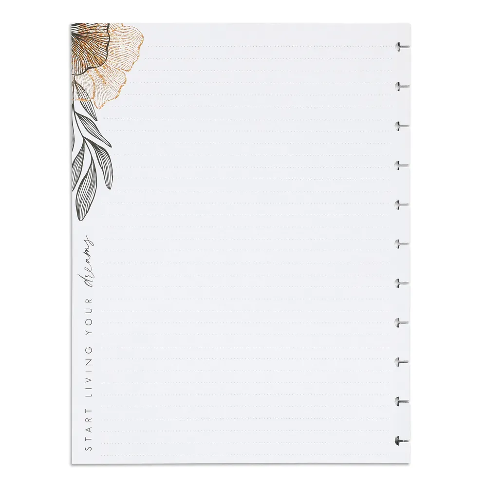 Happy Planner Gold Black recharge papier ligné Big 40 feuilles