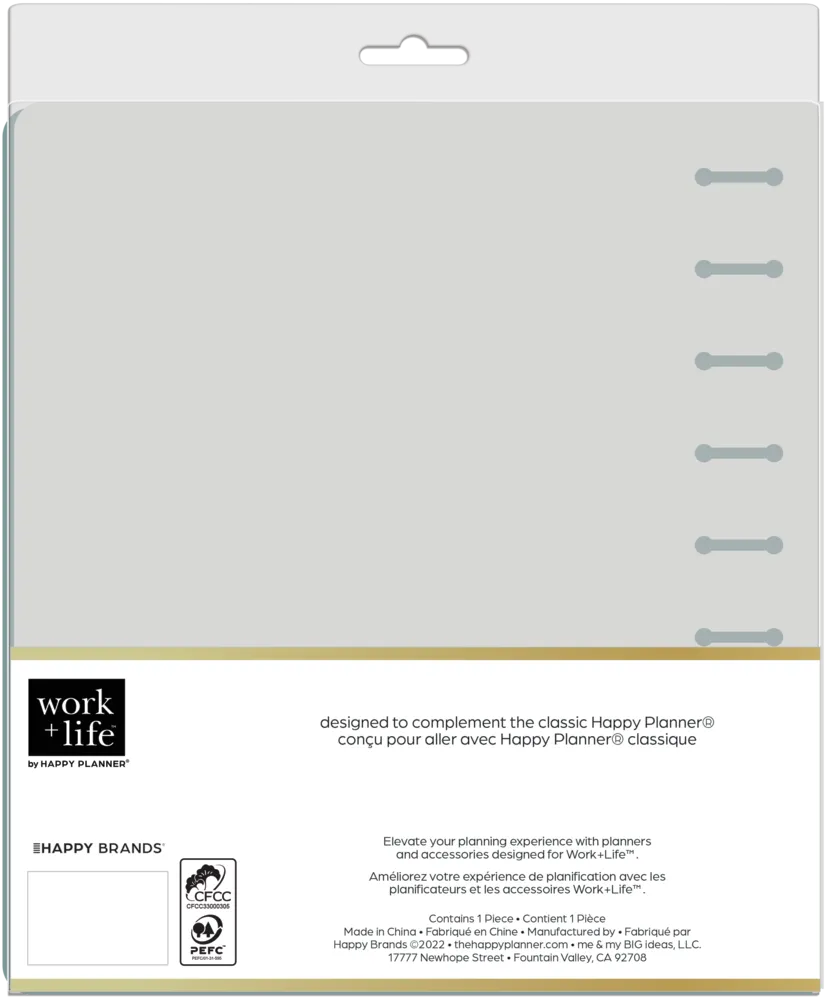 Happy Planner Work + Life Metropolitan Deluxe couverture agenda classic gris