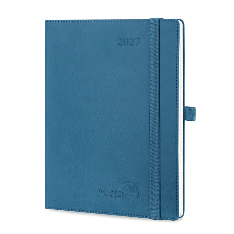 Poprun CELO7-27 agenda semainier 2027 16,5x21,6 cm bleu nuit