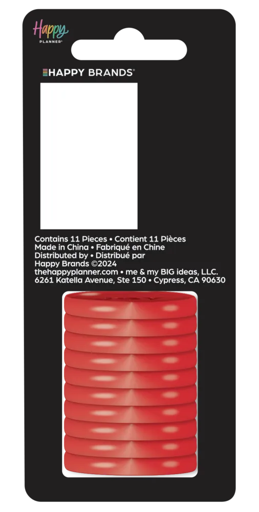 Happy Planner Red Joy Cutout disques metal medium rouges