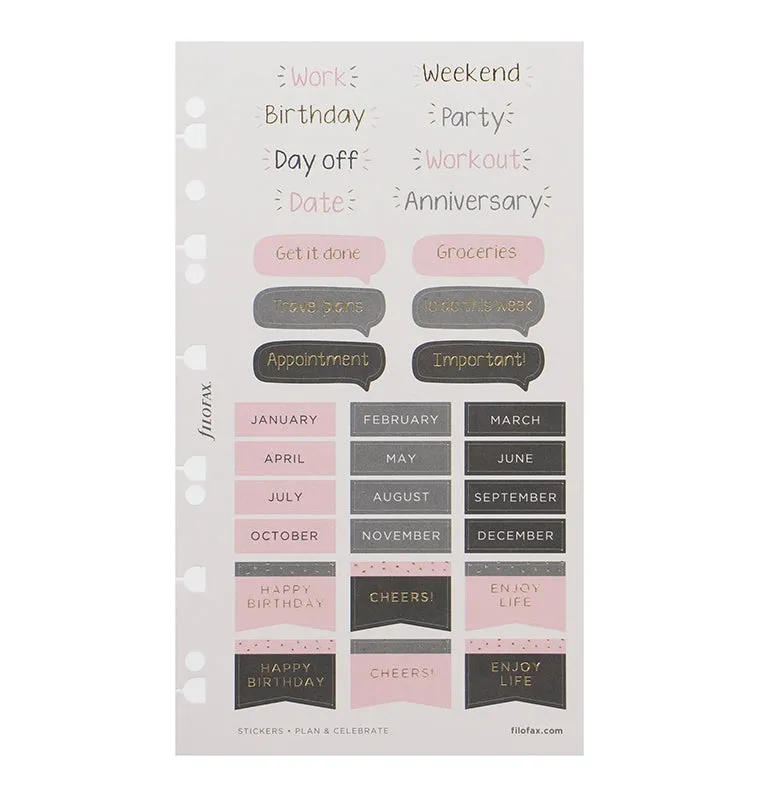 Filofax Confetti stickers agenda A5 Personal repositionnables