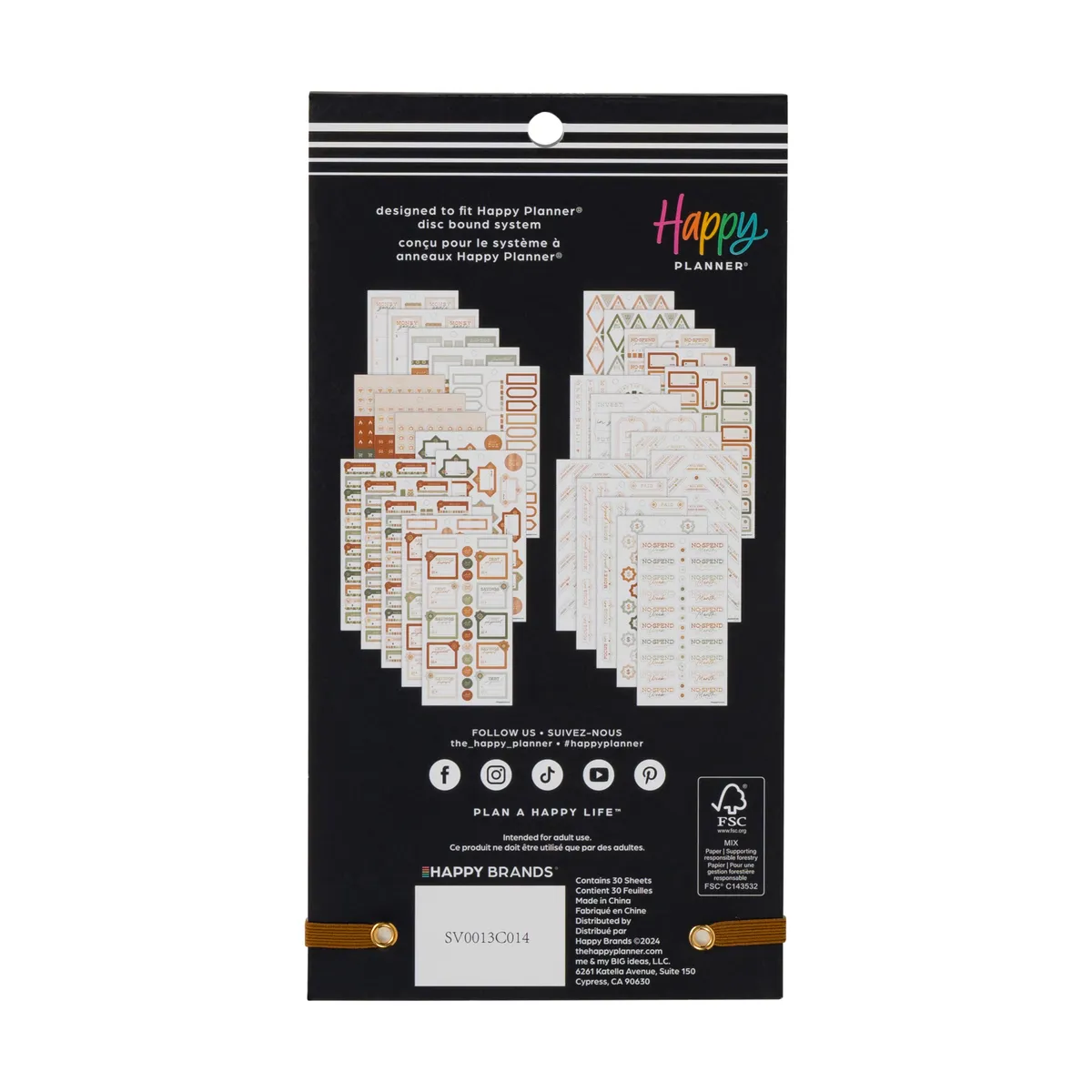 Happy Planner Sage & Terracotta Budget stickers 30 planches budget