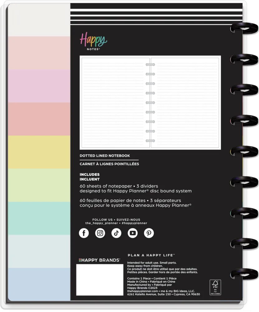 Happy Planner Happy Brights carnet Classic pointillé 60 feuilles