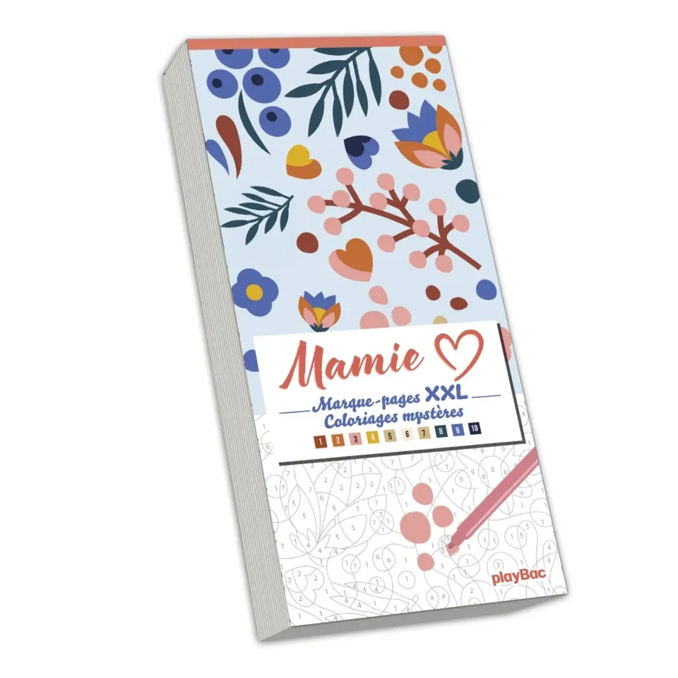 Mamie marque-pages XXL coloriages mystères 20 motifs cadeau