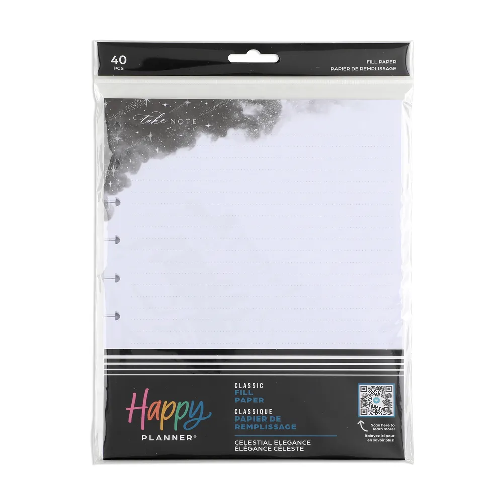 Happy Planner Celestial Elegance papier ligné Classic 40 feuilles