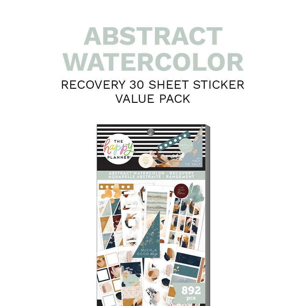 Happy Planner Watercolor Recovery stickers value pack 892 aquarelle
