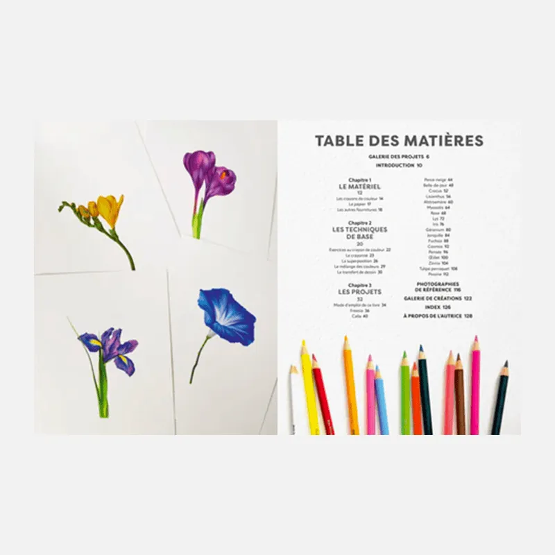 My365 Fleurs au crayon de couleur livre tutoriel
