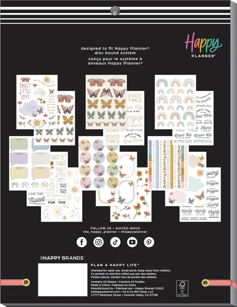 Happy Planner Beloved Butterflies Baby stickers 225 pièces papillon
