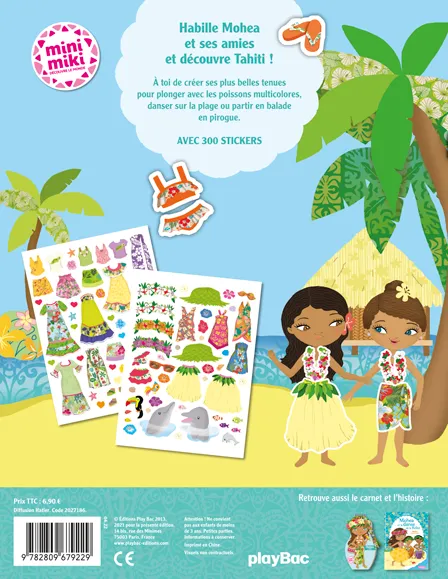 Frigobloc Minimiki Habille Mohea à Tahiti cahier stickers 300 stickers