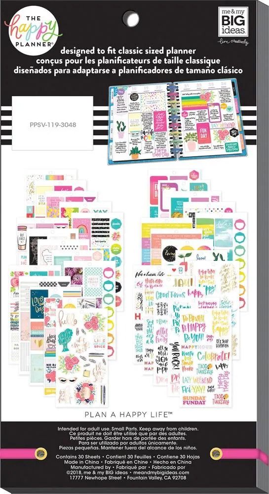 Happy Planner Happy Quotes livre d’autocollants citations 496 stickers