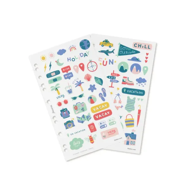 Filofax Everyday stickers voyage x213 mats repositionnables