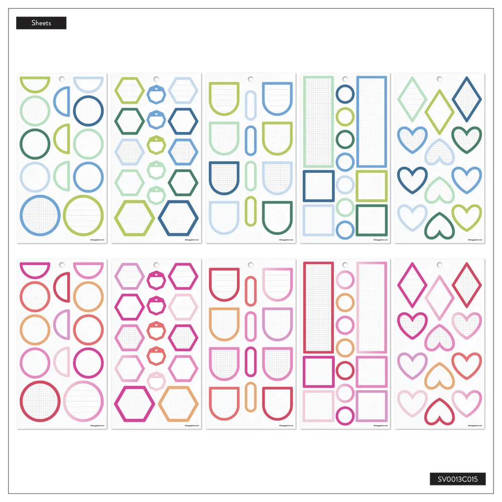 Happy Planner Bright Colorful Boxes stickers Classic 390 autocollants