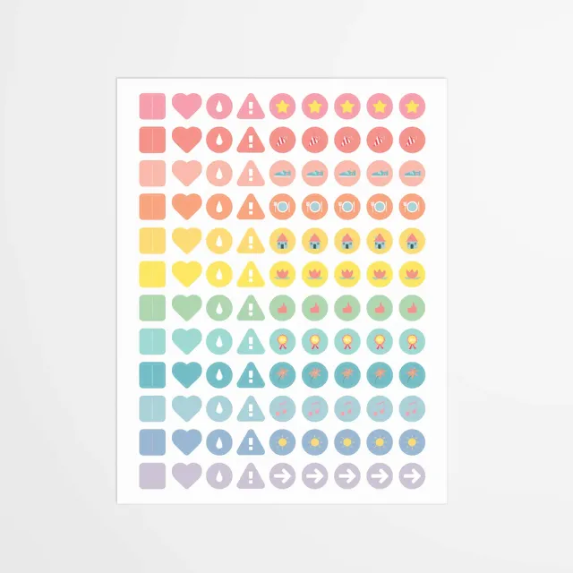 My365 Stickers pastels icones autocollants agenda