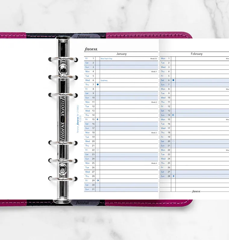 Filofax 68402 Recharge Agenda 2027 Verticale Personal semaine