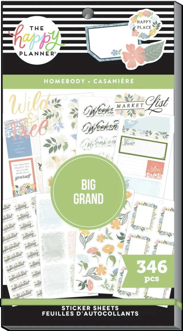 Happy Planner Let's Stay Home stickers Big 346 maison