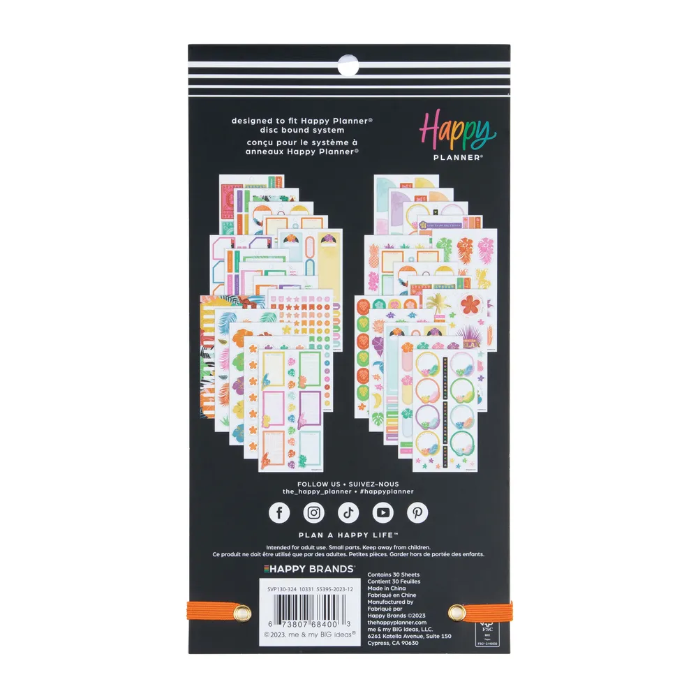 Happy Planner Bold & Botanical stickers 682 pièces tropical
