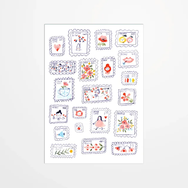 My365 carte postale Julie Adore Timbres