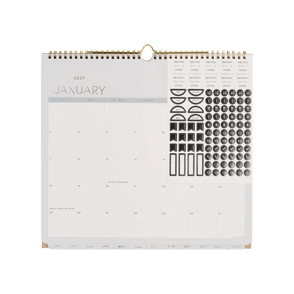 Me & my big ideas Citrine 2027 Soft Frame calendrier mural petit