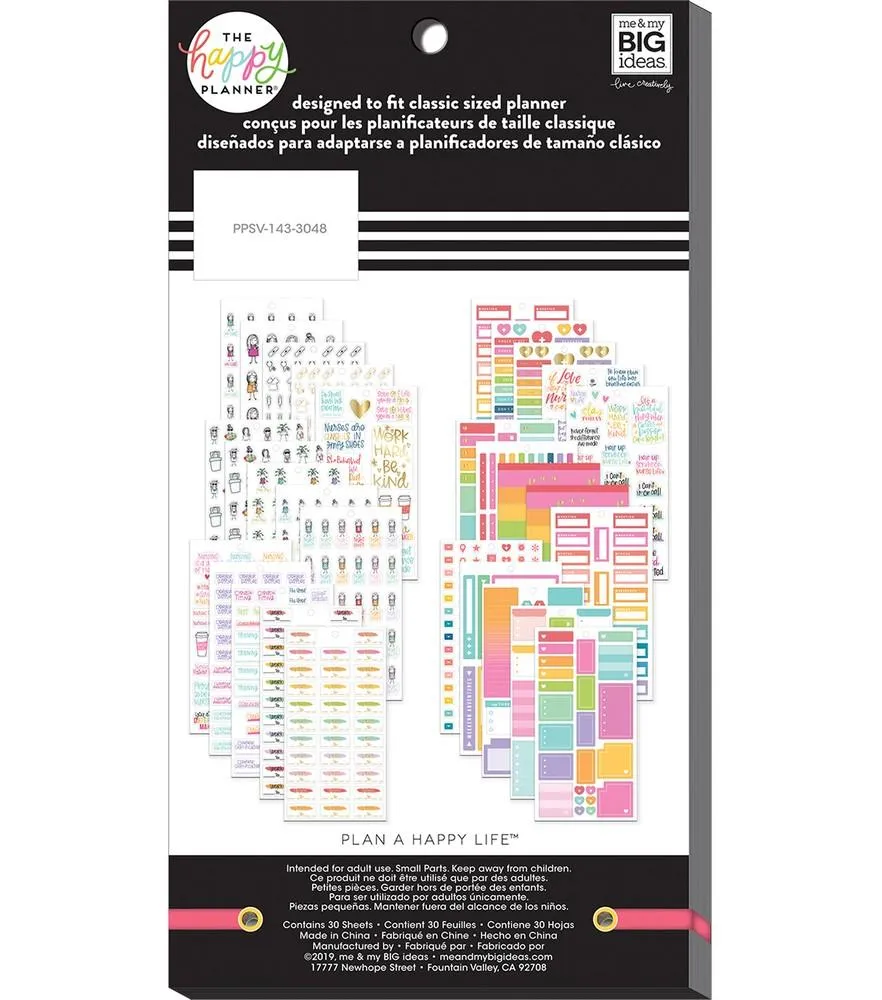 Happy Planner Value Pack Nurse stickers infirmière 1078 pièces