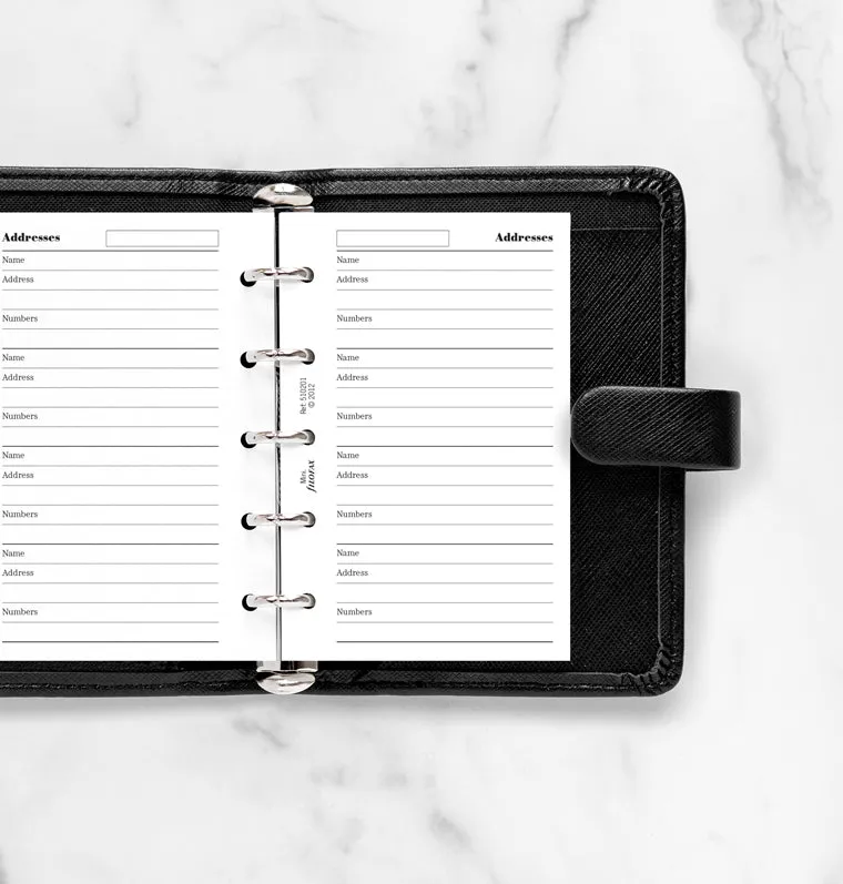 Filofax Classic recharge répertoire Mini 20 feuilles