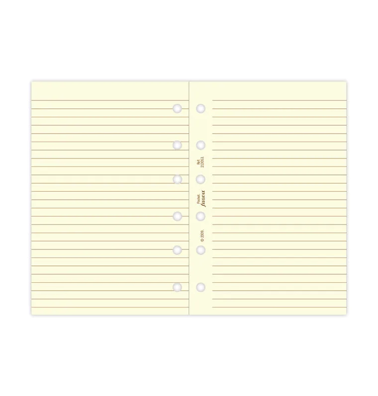 Filofax Pocket feuilles lignées crème 20 feuilles ligné