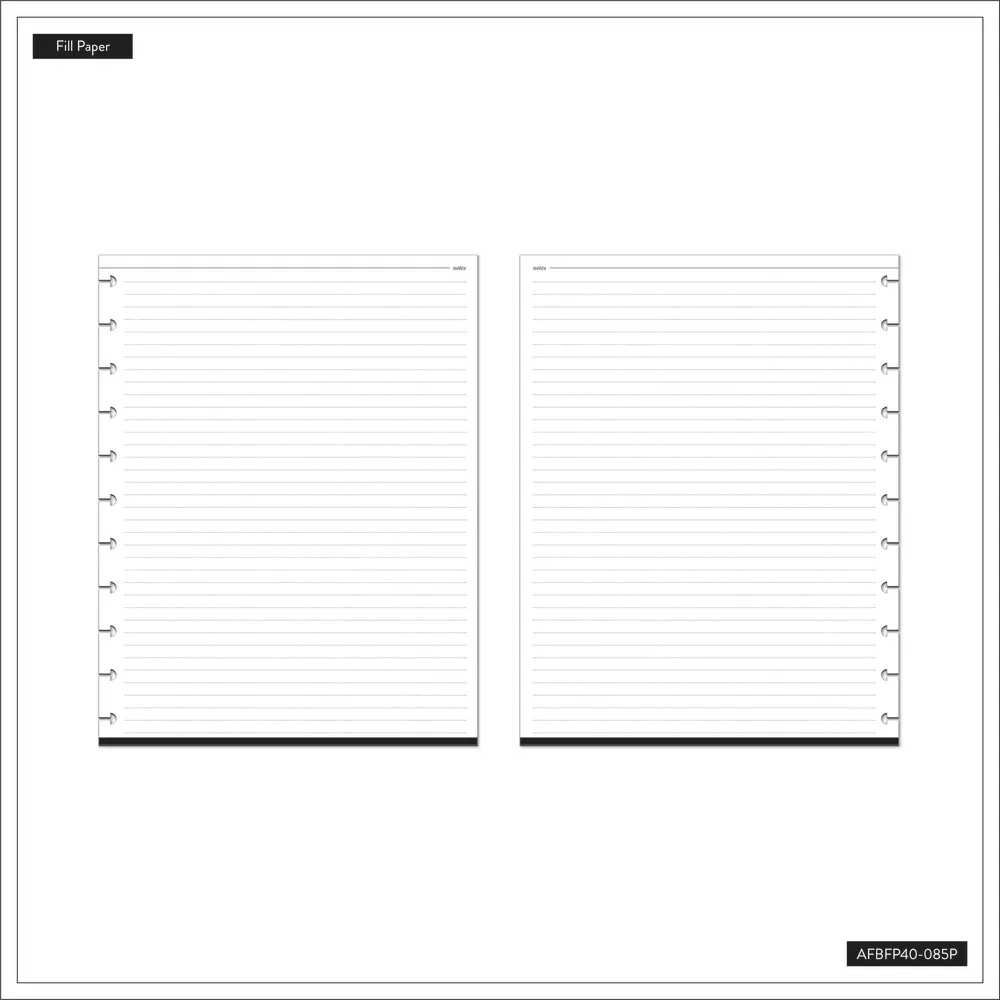 Happy Planner Work+Life Onyx Big papier recharge 40 feuilles