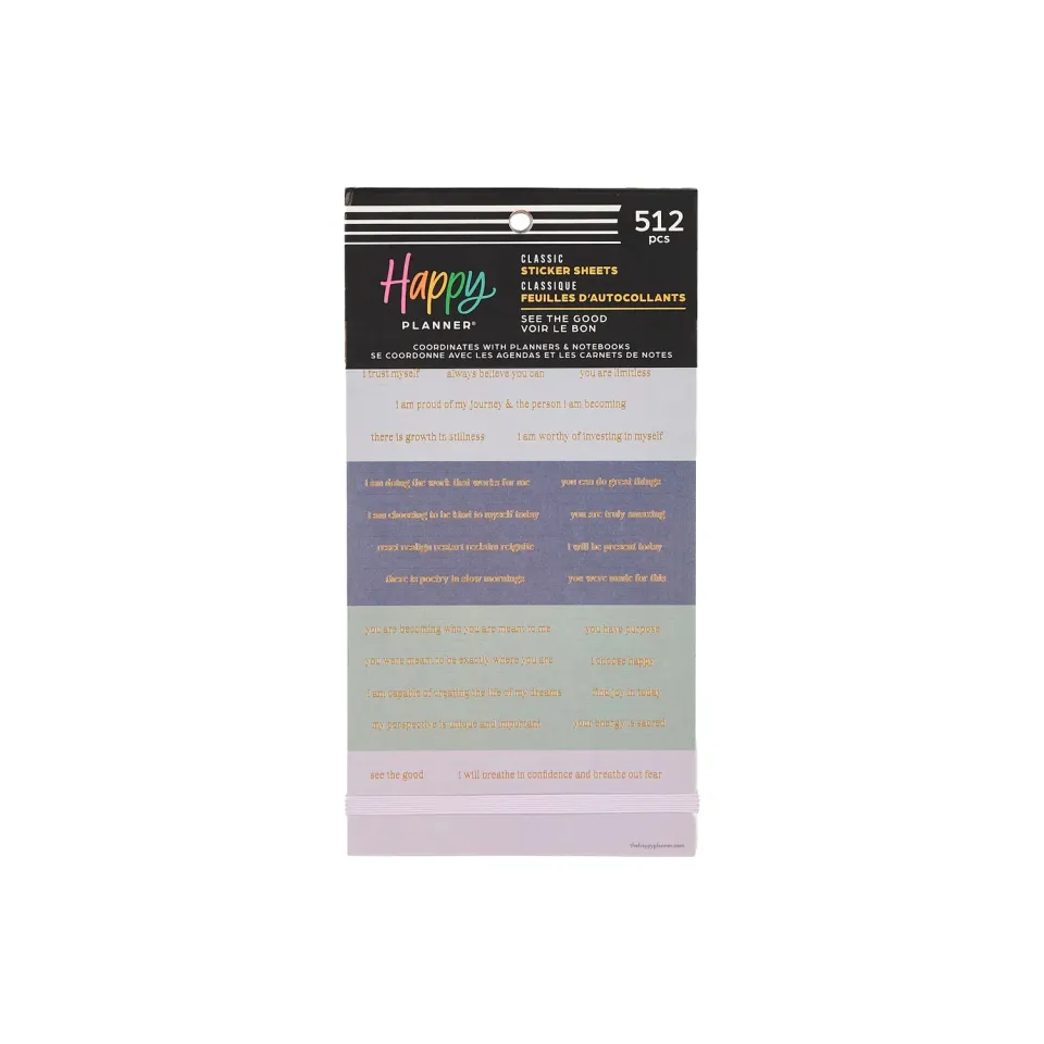 Me & my big ideas See the Good stickers value pack 30 planches affirmations