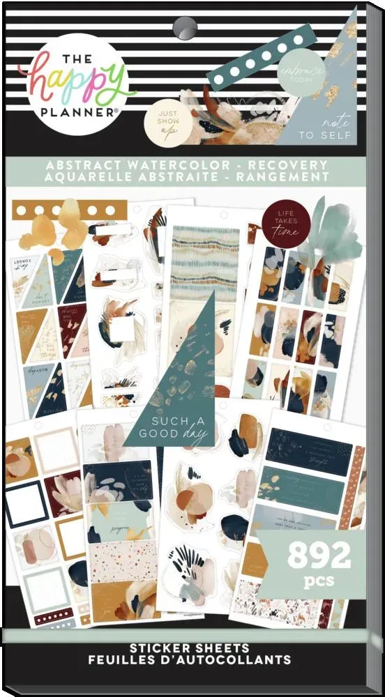 Happy Planner Watercolor Recovery stickers value pack 892 aquarelle