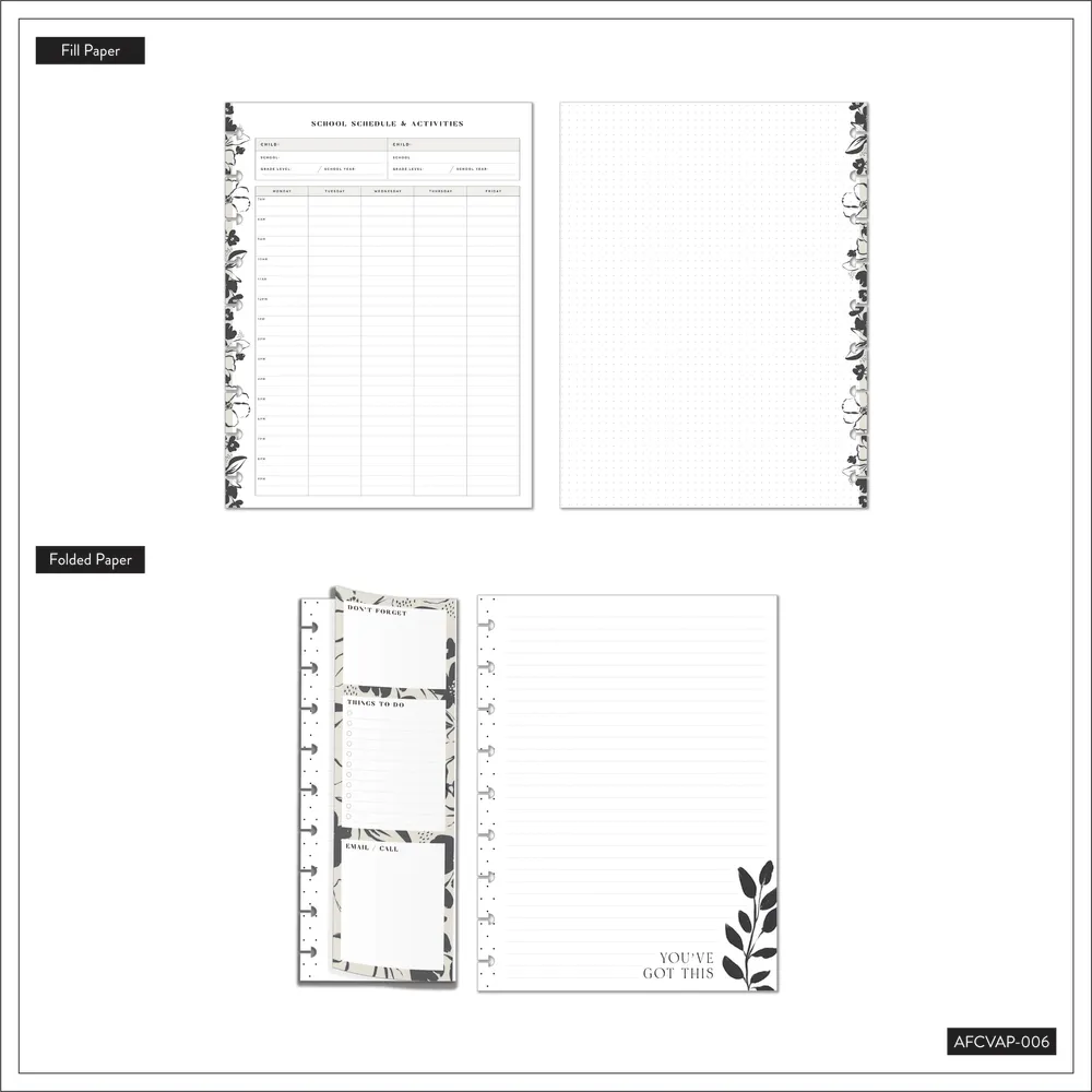 Happy Planner Sketchy Florals Classic pack accessoires parental