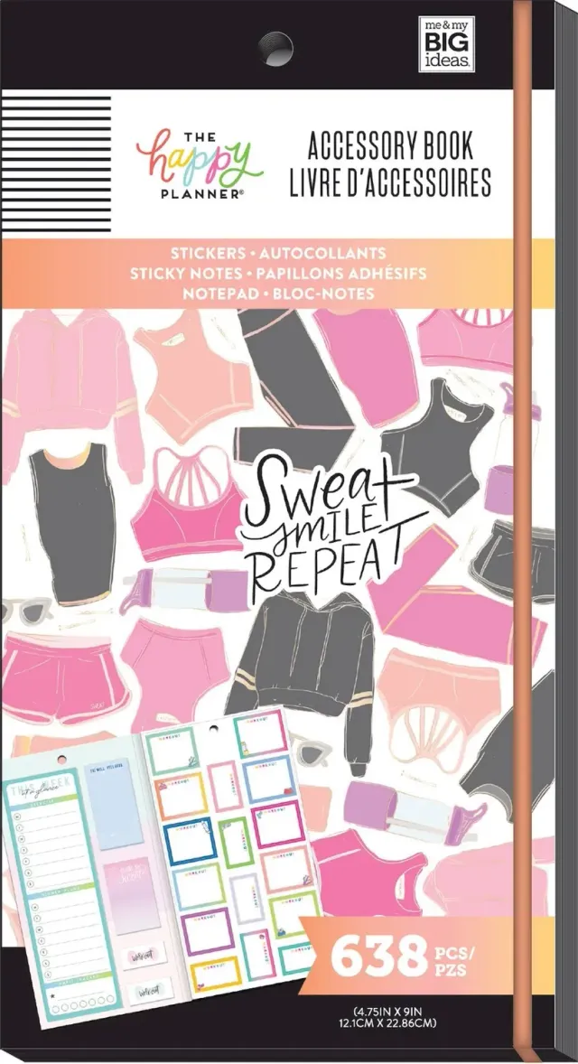 Happy Planner Fitness carnet accessoires 638 pièces