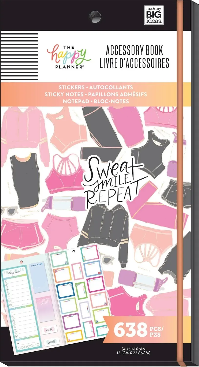 Happy Planner Fitness carnet accessoires 638 pièces