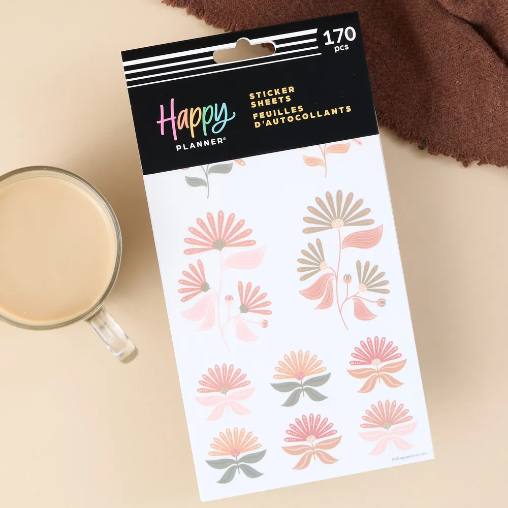 Happy Planner Desert Rose stickers désert 10 feuilles 170 pièces