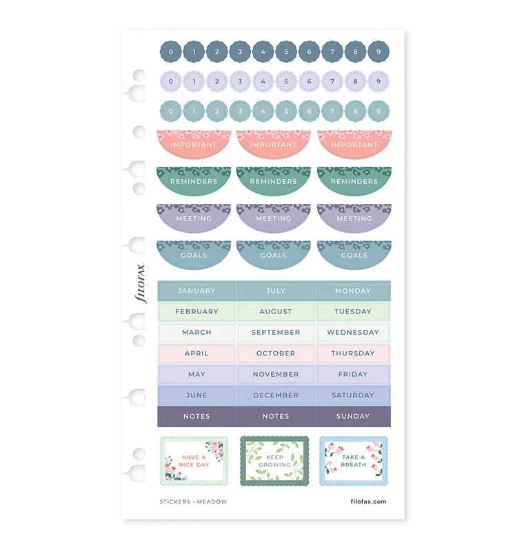 Filofax Meadow stickers décoratifs A5 Personal