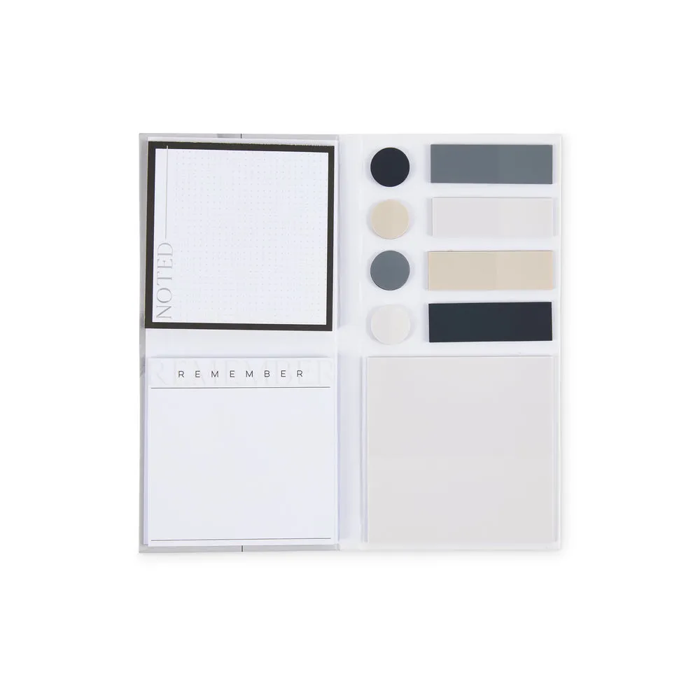 Work + Life Minimalist carnet sticky notes et marque-pages neutre