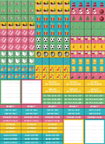 Frigobloc Mini calendrier famille ultra simple sept 2020-déc 2021