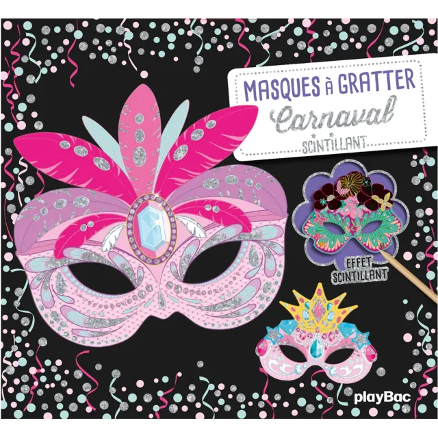 Frigobloc Masques à gratter Carnaval scintillant kit 5 masques