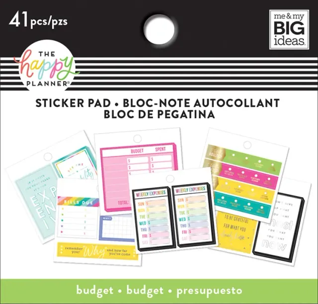Happy Planner Budget mini stickers pad économies 20 pages
