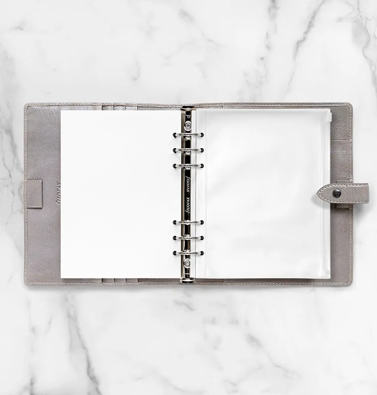 Filofax pochette zippée A5 transparente à anneaux