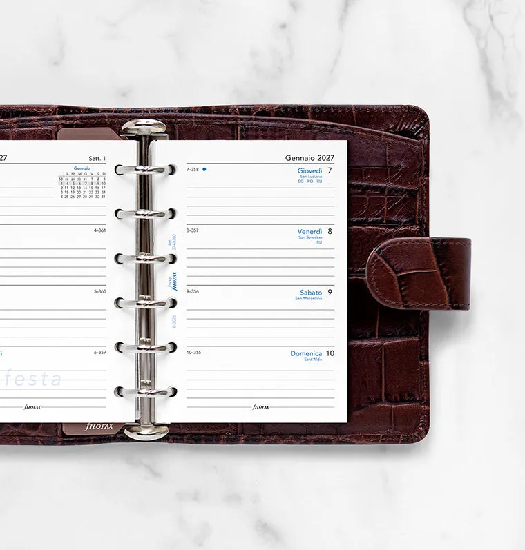 Filofax 68260 recharge agenda 2027 Pocket semaine sur 2 pages italien