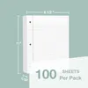 Poprun feuilles lignées perforées 21,6x27,9 cm 100 feuilles