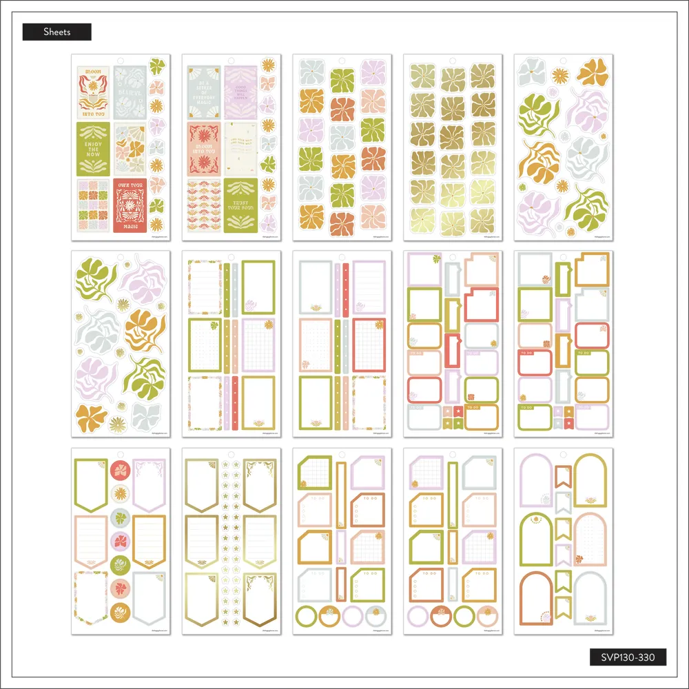 Happy Planner Desert Thistle Value Pack stickers 547 floral doré